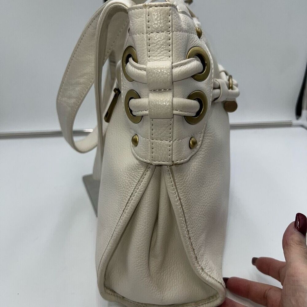 Vera Pelle Vintage White Leather Shoulder **See  description and pics - Picture 5 of 13